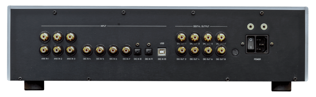 Rear of Mimesis 15 Processor for home theatre and home cinema